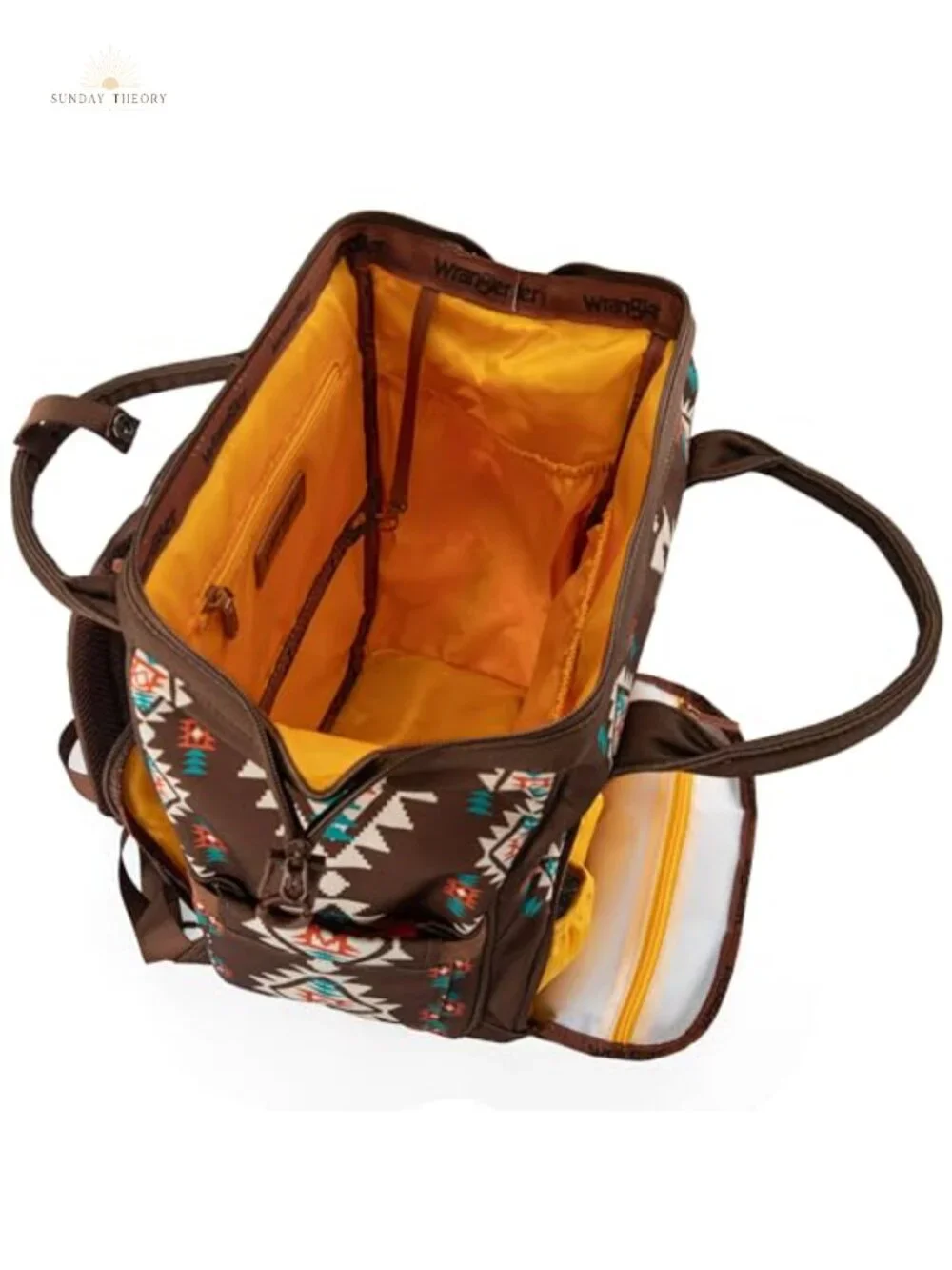 Wrangler Diaper Bag Backpack Aztec Pattern Travel Hiking Canvas Water Resistant